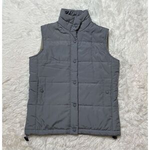 Club Monaco Puffer Vest Grey Snap Button Size Small Womens Pockets
